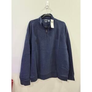 Polo Ralph Lauren Navy Sweater 3/4 zipper long sleeve Sz XL